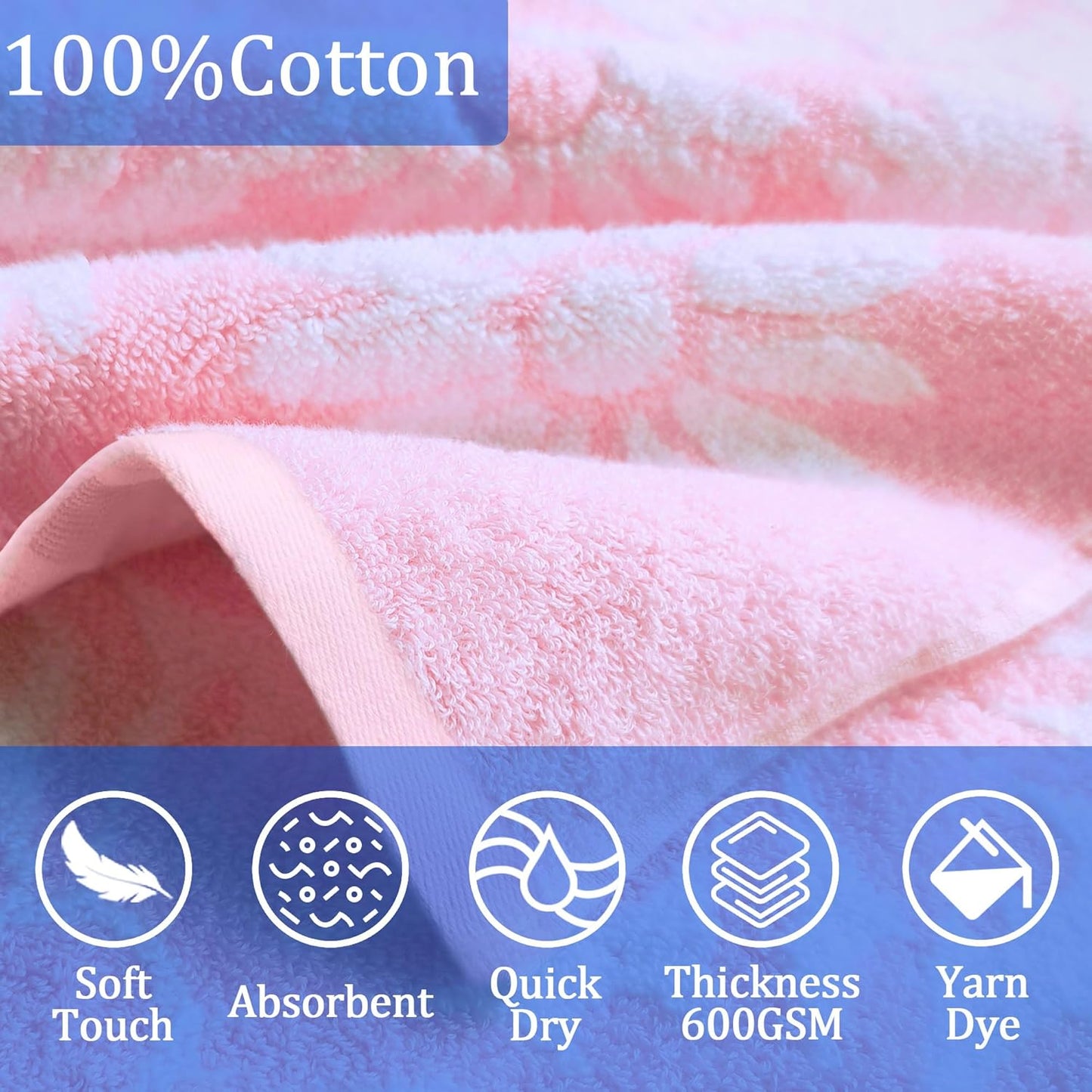 Hooded Bath Towels for Kids (3-10Years) - Soft, Absorbent Turkish Cotton Thick Pool Towels with Hood for Toddler,Perfect for Bath | Beach | Pool | Swim, Jacquard, Pink with White Daisys Theme