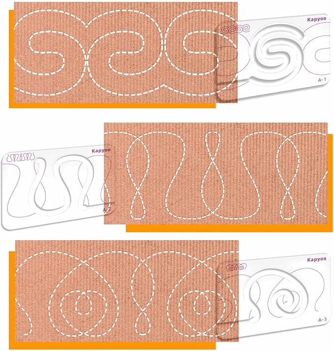 3Pcs Free Motion Quilting Templates
