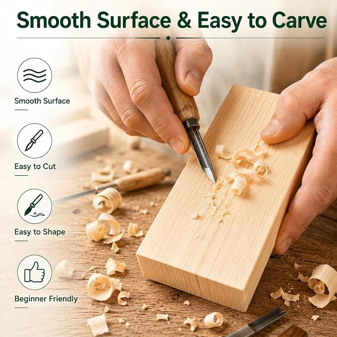 Unfinished Wood Blocks for Carving, Painting and DIY Crafts
