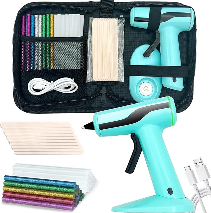 Cordless Hot Glue Gun, Rechargeable Hot Melt Glue Gun 2Ah Built-in Battery