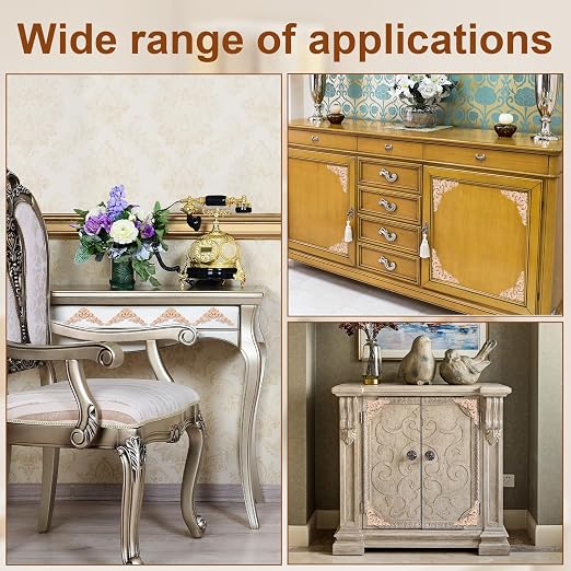 4 Pcs Wood Appliques for Furniture, Victorian Furniture Decorative Wood Trim