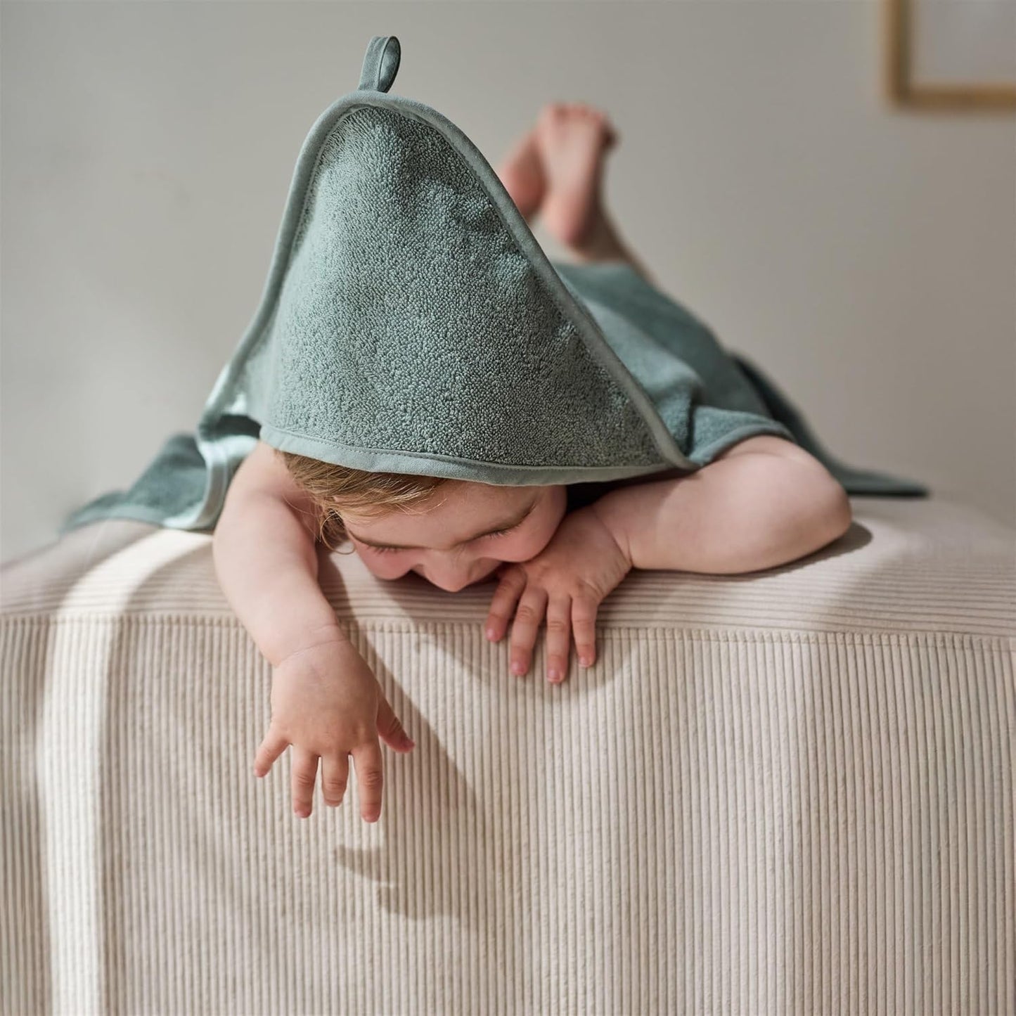Baby Hooded Towel – Organic Cotton Baby Bath Towels – Baby Towels, Baby Bath Towels for Baby Boy, Baby Girl, 32" x 32" Super-Soft and Absorbent Baby Towels for Newborn (Roman Green)