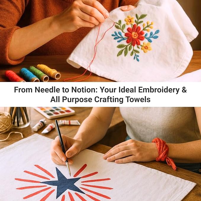 Flour Sack Towels | Tea Towel for Crafts| Kitchen Dish Cotton Blank Towel for