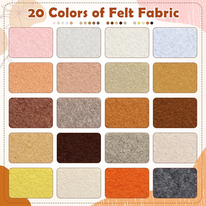 Tegeme 100 Pcs 8 x 12 Inches Felt Fabric Sheet