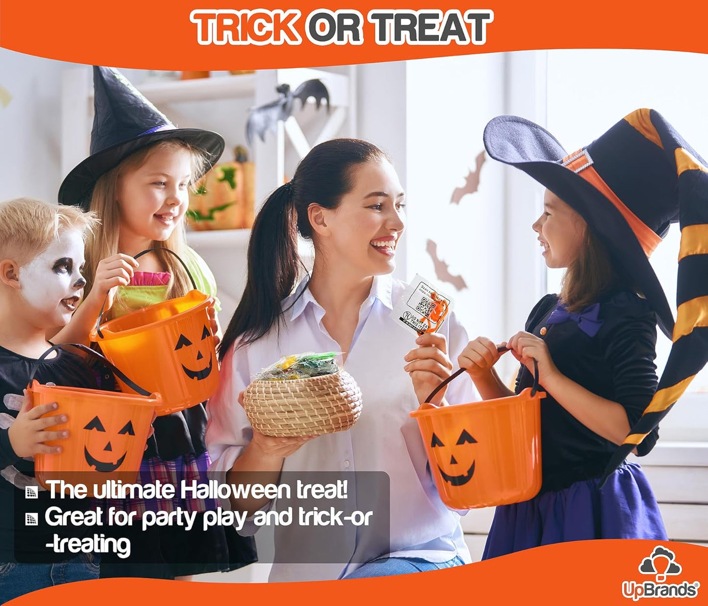 UpBrands 120 Halloween Stretchy Skeleton Toys – Safe Bulk Party Favors for Kids, Spooky Mini Skeleton Decorations, Trick-or-Treat Giveaways, Party Bag Fillers and Classroom Incentives