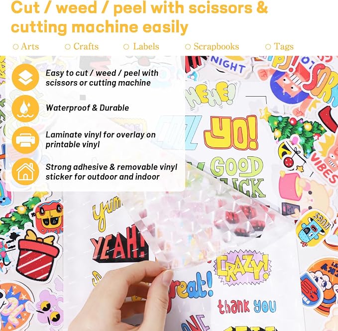 TECKWRAP Laminating Sheets Clear Vinyl Laminate Sheets Sticker Paper