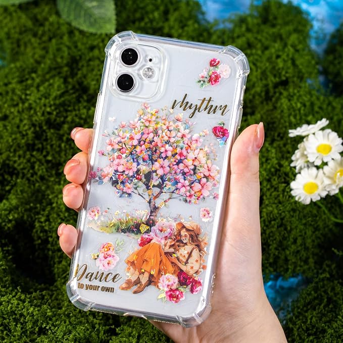 60 Pcs Holographic Floral Tree PET Stickers