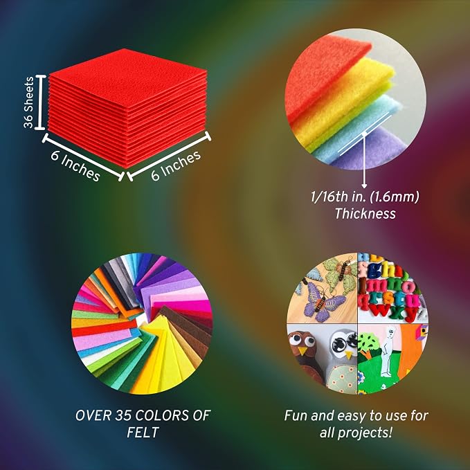 FabricLA Acrylic Felt Sheets for Crafts