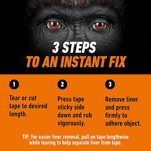 GORILLA Super Glue Tape, Double Sided, High Tack, 5/8in x 20ft