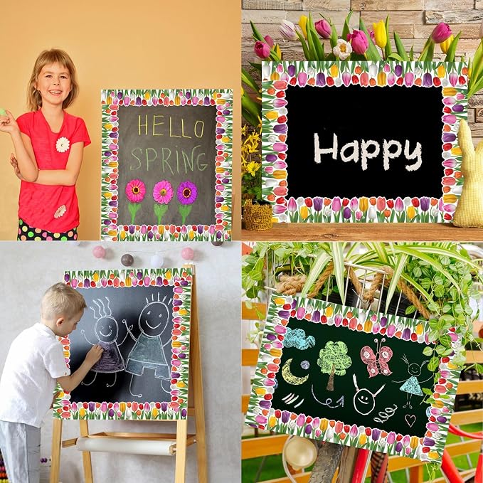 68.9 Feet Floral Bulletin Borders Decorations, Tuilp Border Bulletin Board