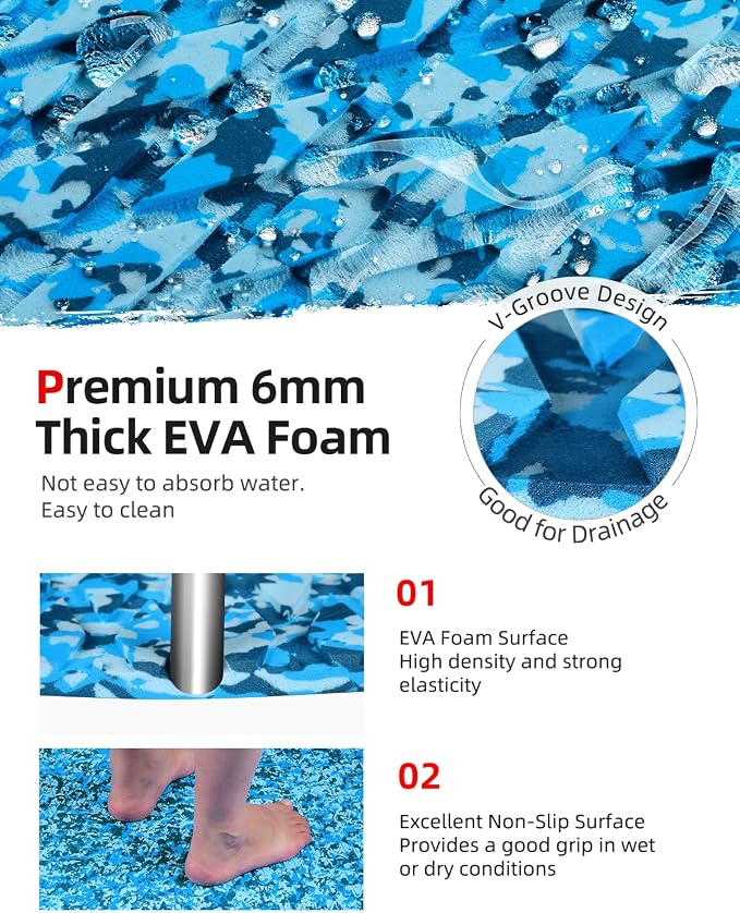 Abahub EVA Foam Boat Flooring Self-Adhesive Decking Surfboard Traction Pad |