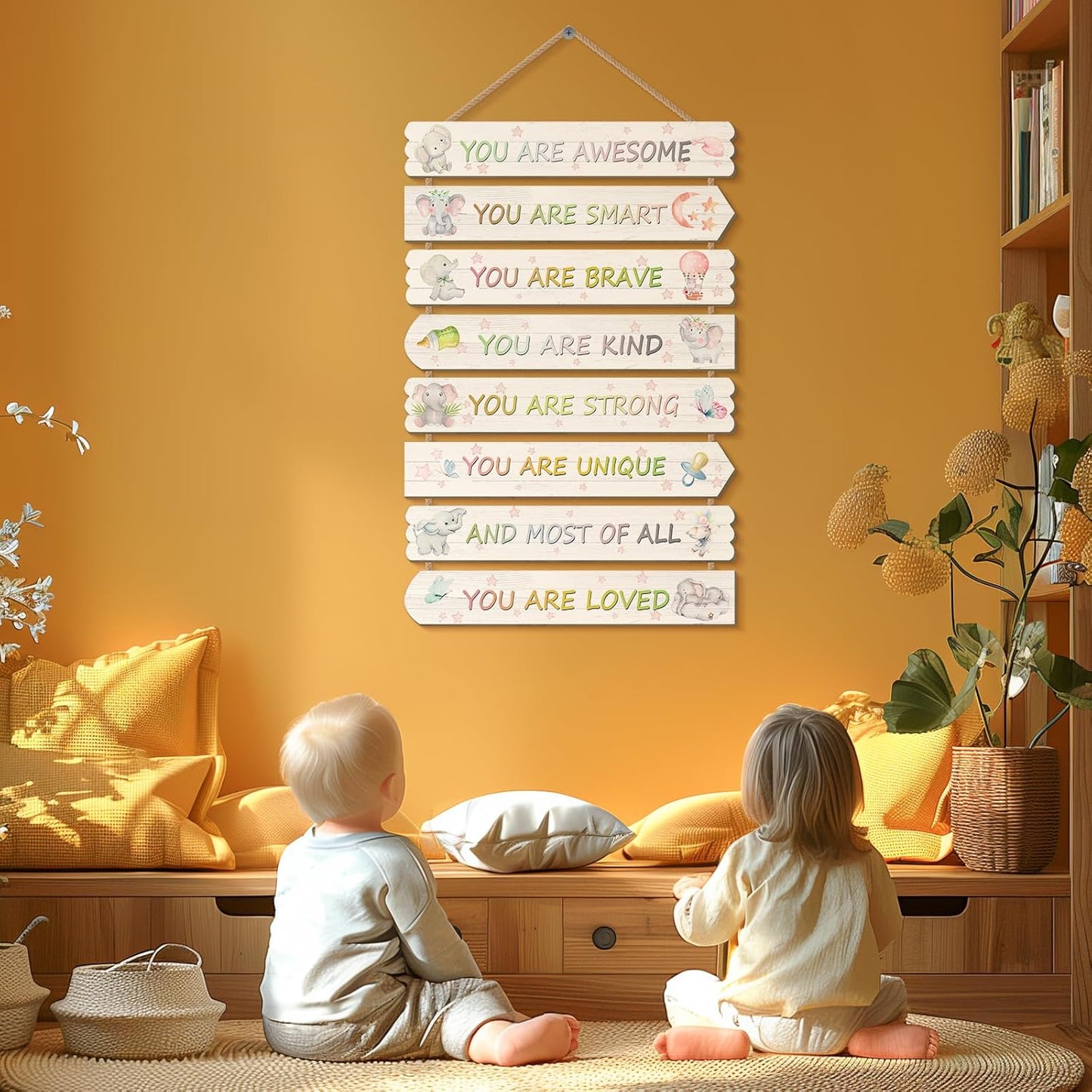 Elephant Room Decor for Boys Girls Kids Room Decor, Elephant Wall Art, Little Kids Bedroom Decorations,Toddler Classroom Deco for Boys, Bedroom Deco for children(Elephant)