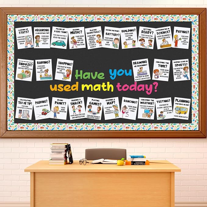 Mooliwe Math Classroom Decor Welcome Back to School Bulletin Board Set DIY