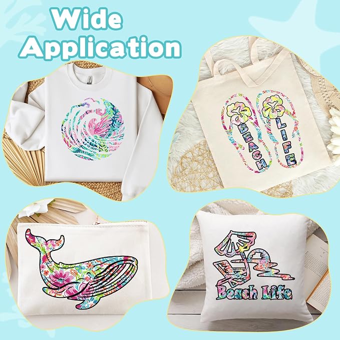 Tintnut Paisley Flower Watercolor Heat Transfer Vinyl, Floral pattern, PU HTV