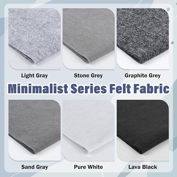 XSEINO 6 Rolls 12"x35" Large Felt Sheets, 1.4mm Thick Nonwoven Fabric