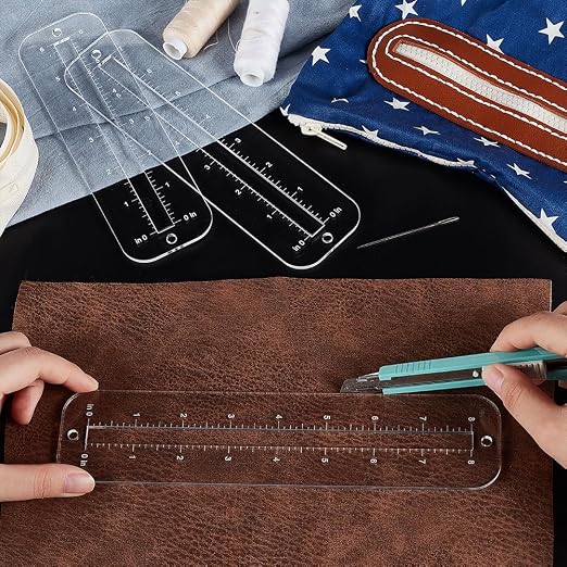 PH PandaHall 6pcs 3 Sizes Zipper Making Templates