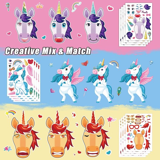 48 Sheets Create Unicorn of Dreams Stickers, Make Your Own Stickers