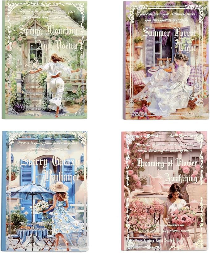4 Book pet Scrapbooking Stickers Pre-Cut 480 PET Stickers People Sticker Books