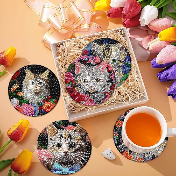 EWJRNSF 6 PCS Diamond Art Coasters Kit
