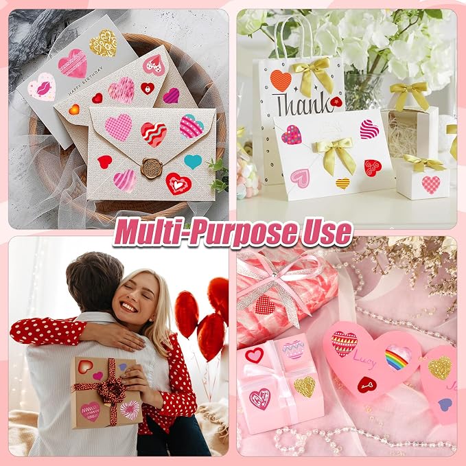 24 Sheets of Valentines Day Heart Stickers