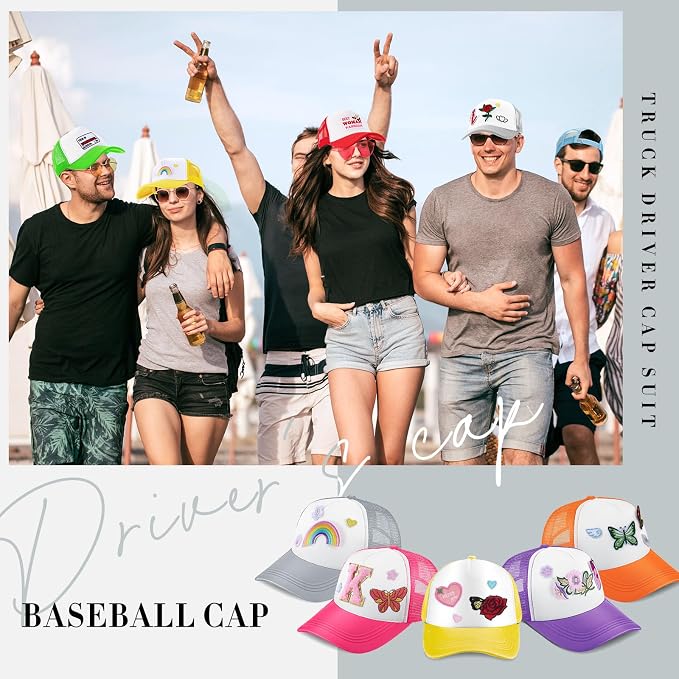 Hercicy 12 Pack DIY Trucker Hats Kit, Sublimation Blank Baseball Caps