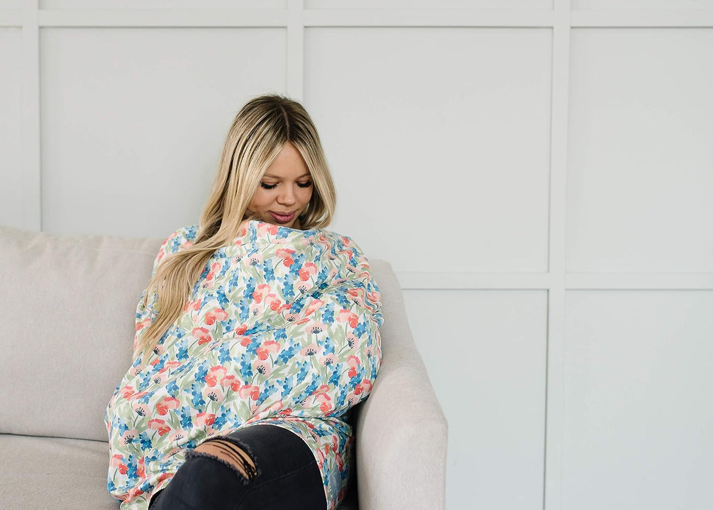 Baby Car Seat Cover Canopy and Nursing Cover Multi-Use Stretchy 5 in 1 Gift Wren by Copper Pearl