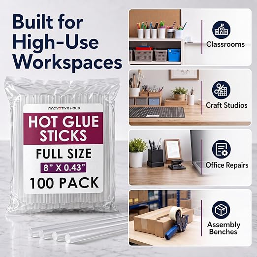 Innovative Haus Full Size Hot Glue Sticks Bulk 100 Pack