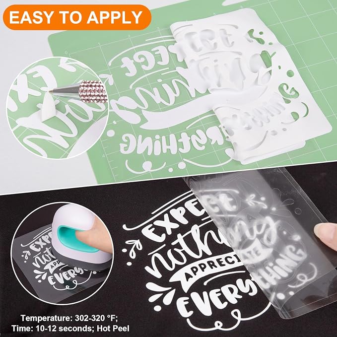VINYL FROG White Heat Transfer Vinyl Roll 12" x12ft Matte HTV Vinyl | White