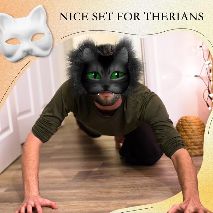 Seenelling DIY Therian Mask Kit Blank Cat Mask