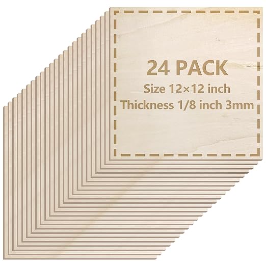 24 Pack Basswood Sheets 1/8 inch, 3mm Basswood