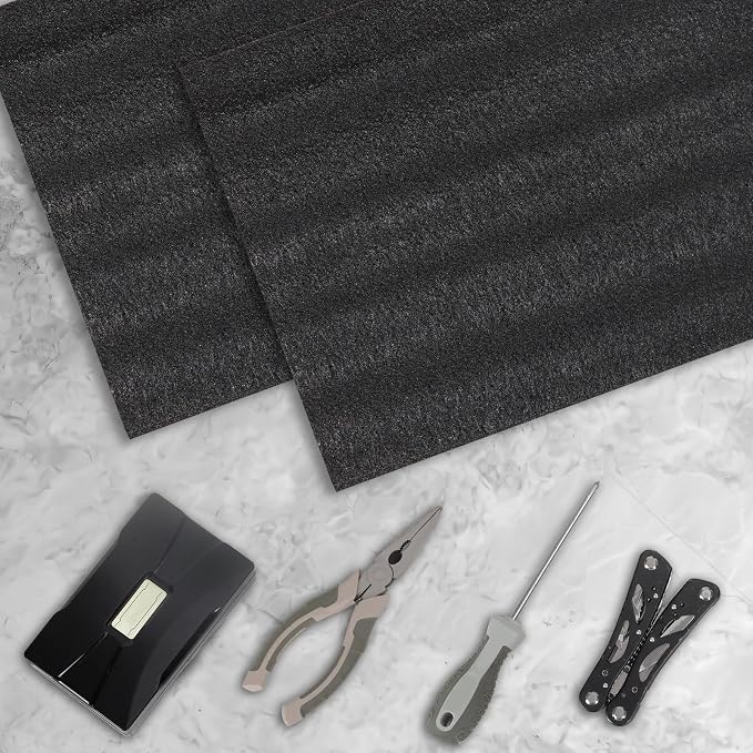 AurDo 5 Pcs Black Polyurethane Foam Sheet, Toolbox Storage