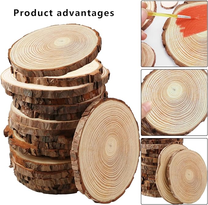 FSWCCK 17 PCS Unfinished Wood Slices
