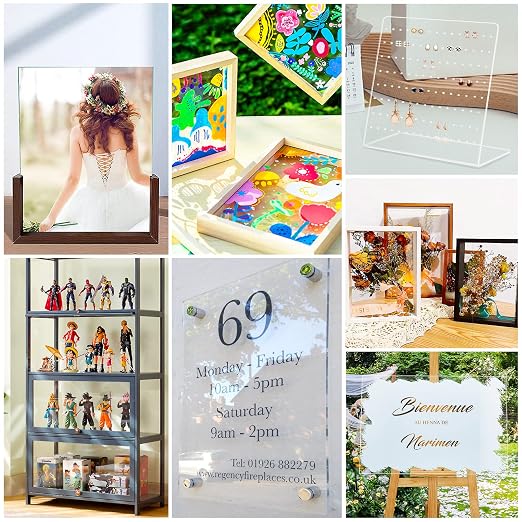 2 Pieces 1/8" Thick Acrylic Sheets, Plexiglass Sheets, Photo Frames