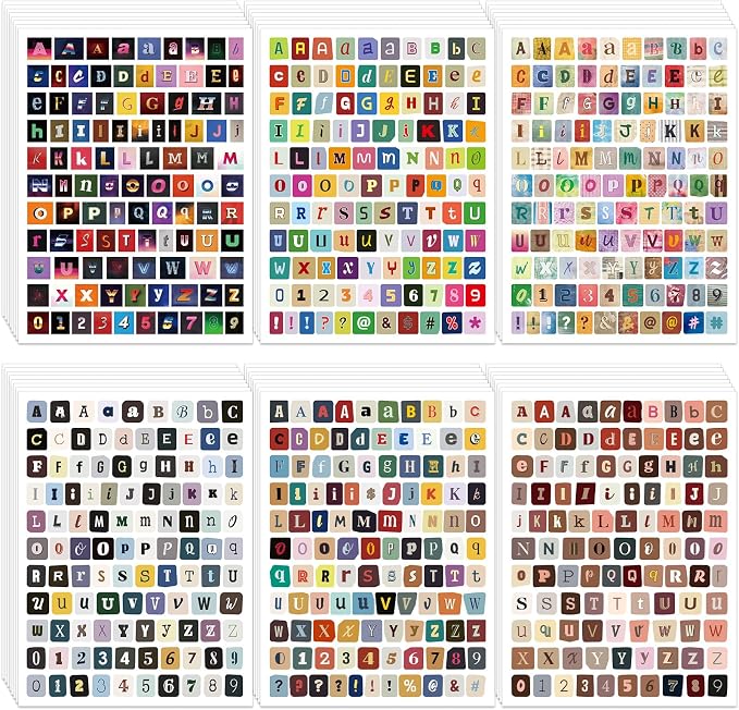 5216Pcs Magazine Letter Stickers