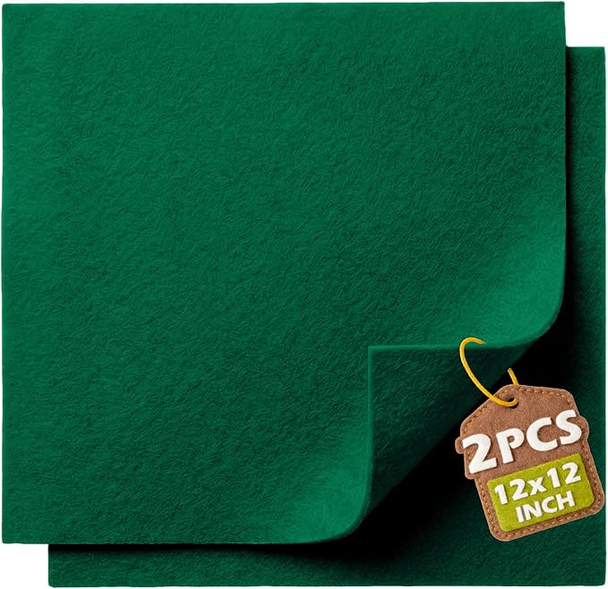 Hunter Green Soft Felt Sheets for Crafts, 1.6mm Thick, Handmade Crafts