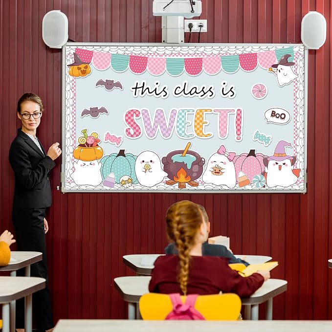ojustbeok Halloween Bulletin Board Halloween Ghost Classroom Decorations Set