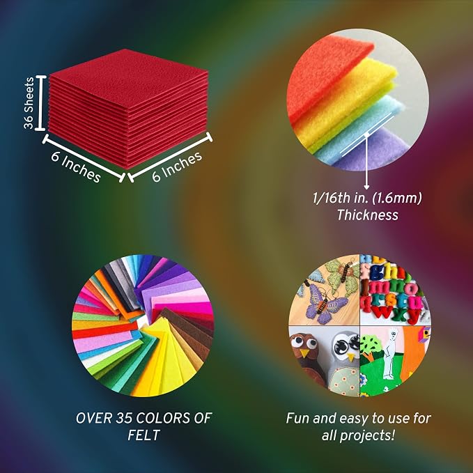 FabricLA Acrylic Felt Sheets for Crafts