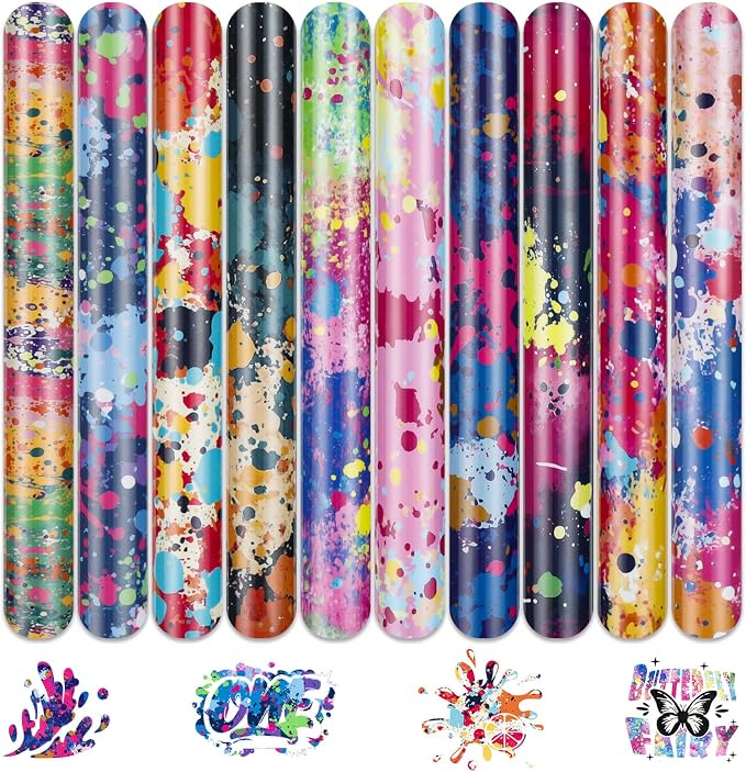 HTVRONT Splatter Heat Transfer Vinyl, 10 Sheets 12"x10" Paint Splatter HTV |