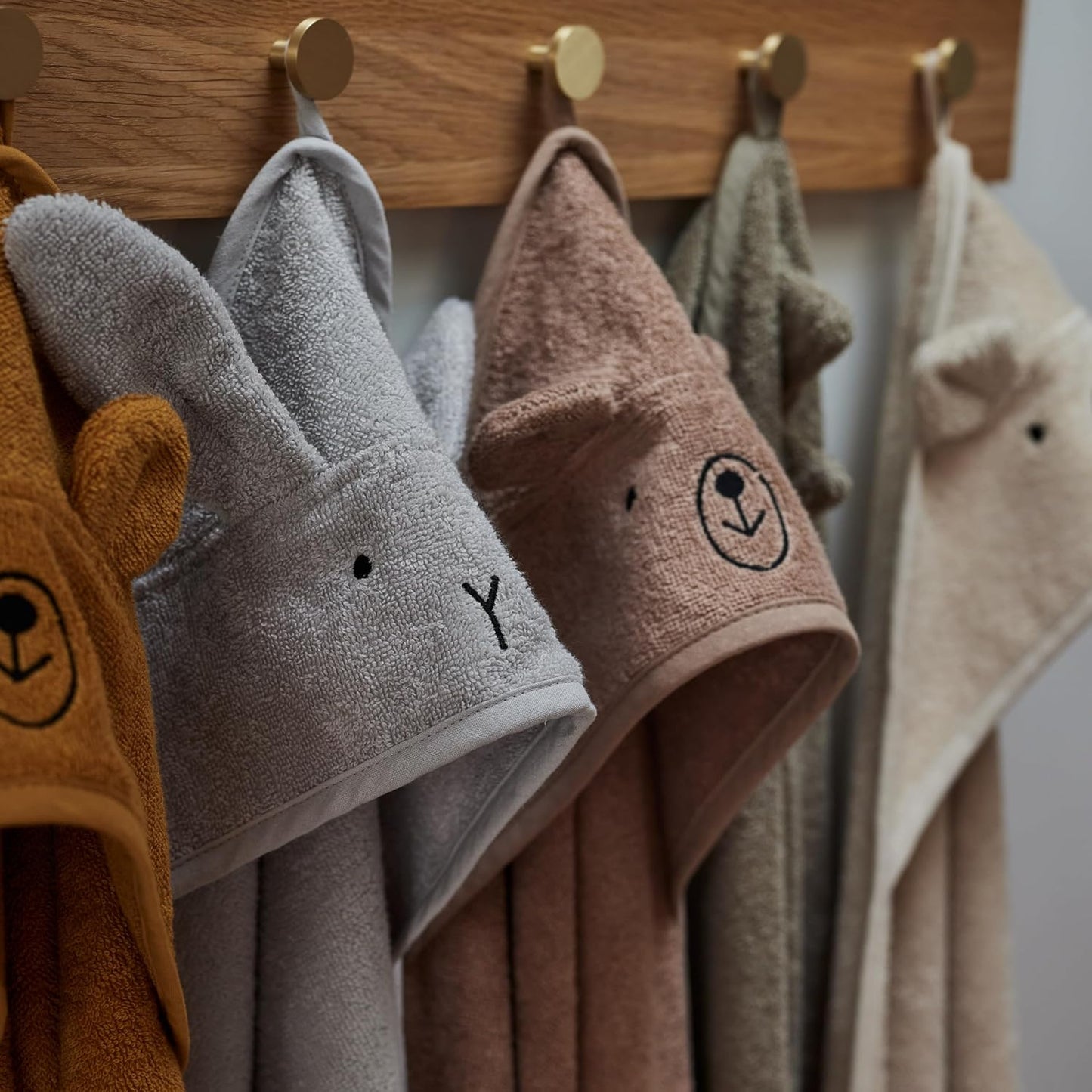 Organic Cotton Baby Hooded Towel 32' x 32' Super-Soft & Absorbent Baby Towel for Newborn (Bear - Autumn Yellow)