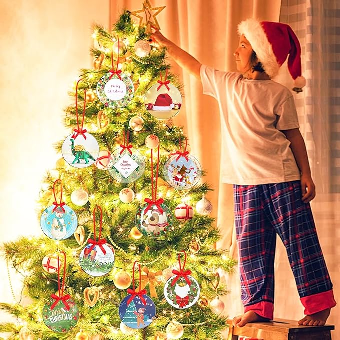 4 Inch Acrylic Ornaments Blanks, Christmas Decor, Keychain Engraving, and DIY