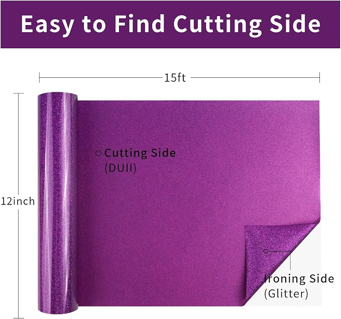 Glitter HTV Heat Transfer Vinyl, Sparkle HTV Compatible