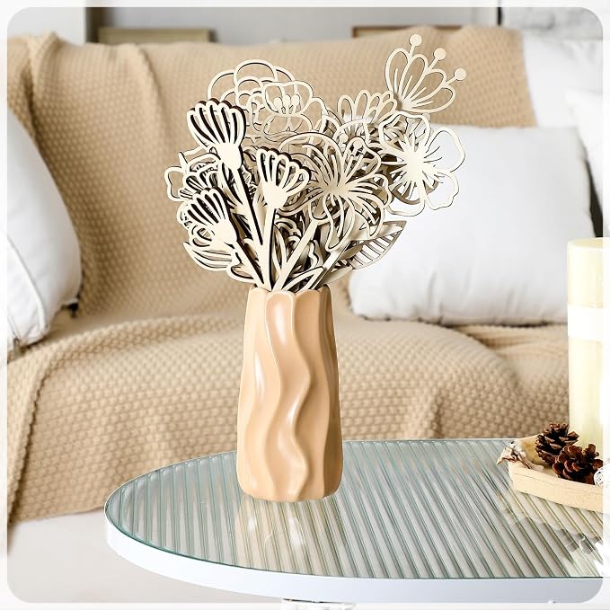 RattanView 36 Pcs Wooden Wildflower Decor Set Wood Flowers Cutout Signs