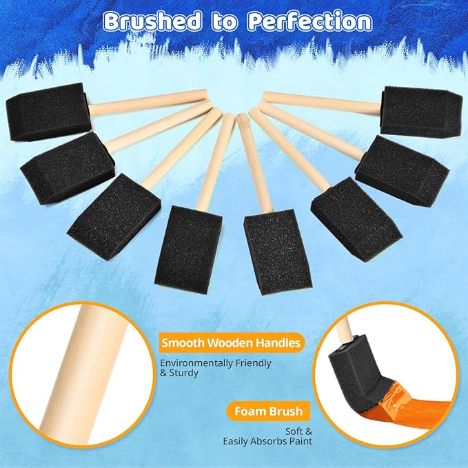 Foam Paint Brushes, 1.6 Inch, Sponge Paint Brush, Foam Brushes