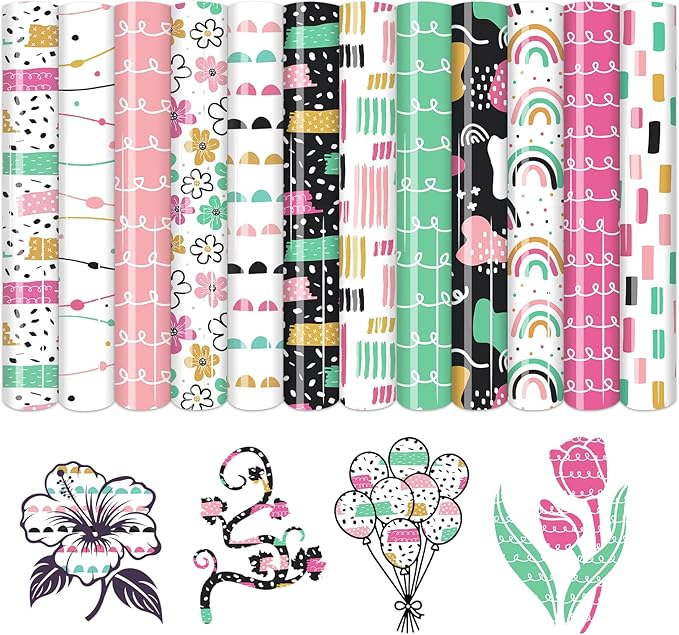 HTVSTD Polka HTV Heat Transfer Vinyl 12 Sheets 12×10in Iron on Vinyl | Polka