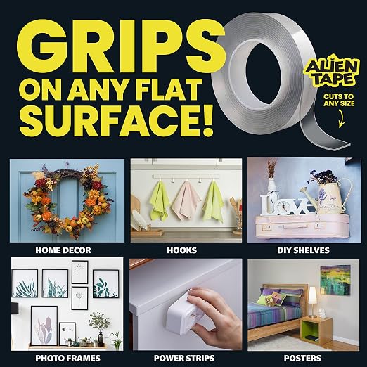 ALIEN TAPE Heavy Duty Double Sided Tape, Nano Tape, Feet Clear Adhesive Tape