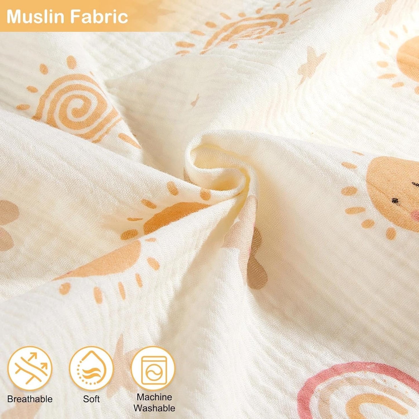 Basumee Muslin Changing Pad Cover Waterproof 2 Pack Baby Changing Table Covers for Boys and Girls Soft Breathable Nursery Diaper Change Table Cover Pad Fits 32"x16", Brown