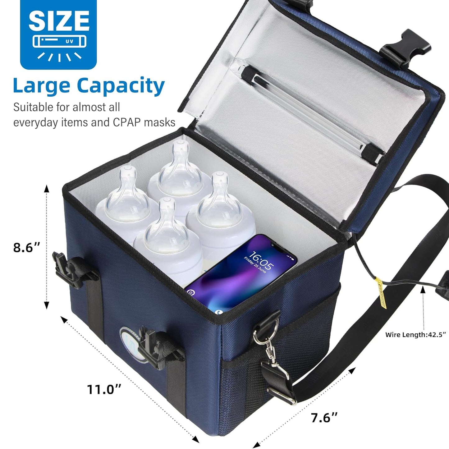 UV Sanitizer Box, 12L Ozone Portable Sanitizing and Cleaning Machine with 3-Level Timer, Foldable UV Cleaner Box for Toys, Mask, Towel, key Etc. Ozone UV Box ﻿