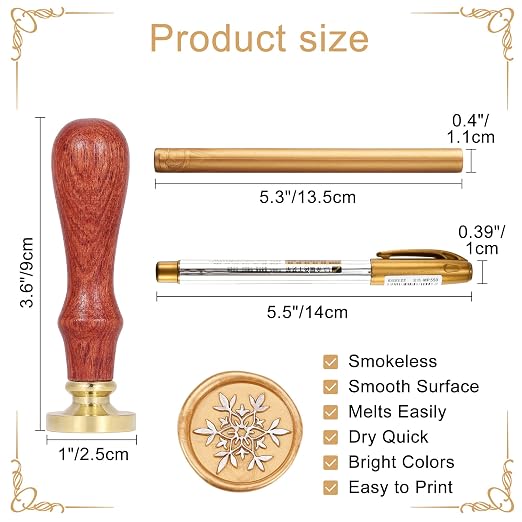 Yoption Wax Seal Kit, Snowflake Wax Seal Stamp