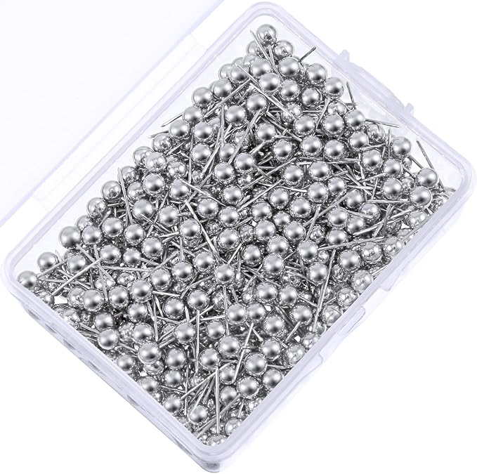 WILLBOND 500 Pack Map Push Pins Map Tacks Small Round Head Push Pins Thumb Tacks
