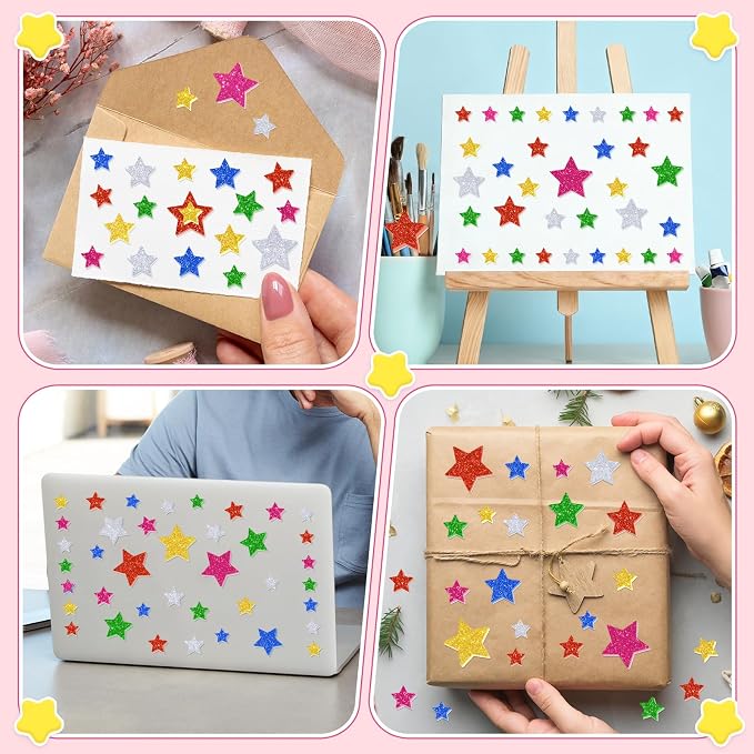 900Pcs Foam Stickers, Colorful Foam Shape Stickers Self Adhesive Star Stickers